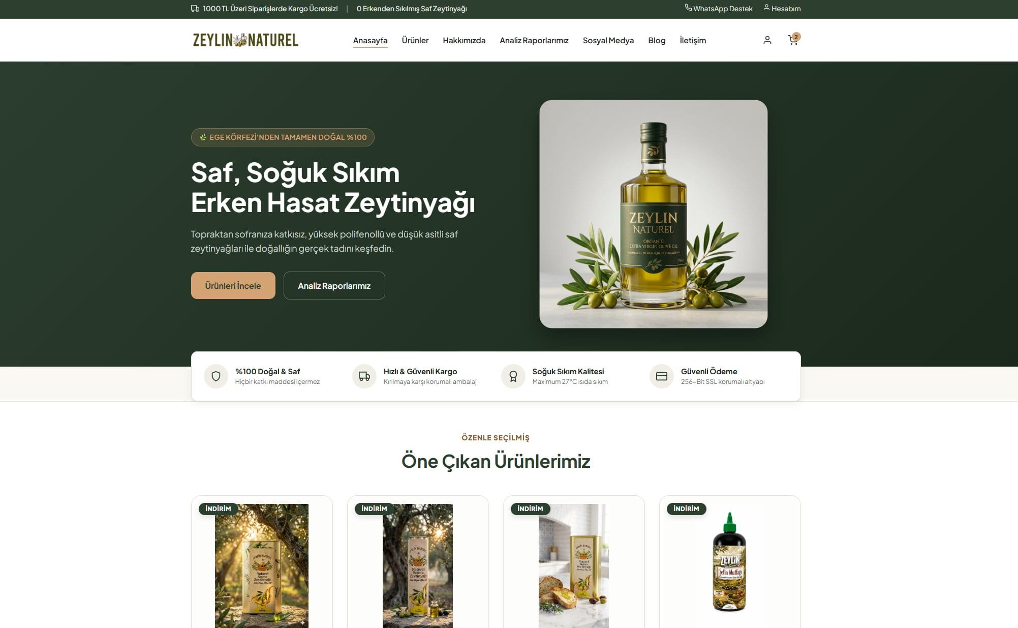 MeyMatica Gourmet Olive Oil and Spice WooCommerce Teması Canlı Mağaza Arayüzü